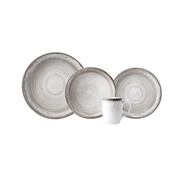 Imagem de Aparelho de Jantar 16 Peças P.Schmidt Esfera em Porcelana com Bowl e Caneca - Cinza