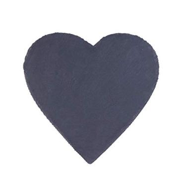 Imagem de Prato de ardósia natural em forma de coração, 20cm, comida ocidental, prato de pedra, bolo, sushi, churrasco, queijo, pizza, bandeja de frutas