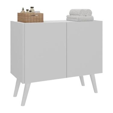 Imagem de Gabinete Armário De Banheiro 62,5cm Retrô 2 Portas Multimóveis Mp5045 Branco Branco