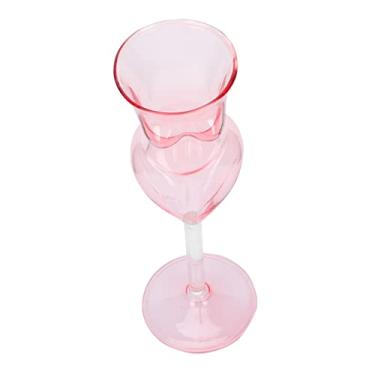 Imagem de TIDTALEO de vinho humano de noiva castiçal transparente copos antigos copos de água de cristal Uísque de vinho tinto Chá leve de coquetel Vela Vidro de alto borosilicato