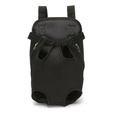 Imagem de Mochila Canguru Pet Cachorro Cães Gato Bolsa Transportadora Frontal Sling Transporte Chihuahua (Preta, PP)