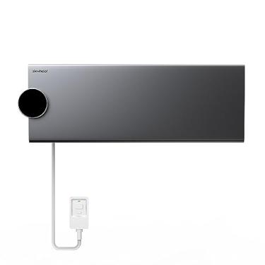 Imagem de Toalheiro elétrico inteligente com temporizador de controle de temperatura montado na parede suportes de secagem à prova d'água liga de alumínio hotel banheiro trilhos de radiador, cinza, 480 * 158 * 106 mm