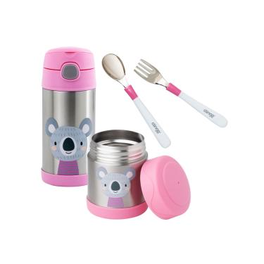 Imagem de Kit Alimentação Garrafa Pote Térmico e Talher Clingo