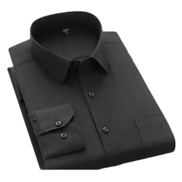 Imagem de Camisa masculina casual de manga comprida xadrez listrada masculina social social, 822, 3G