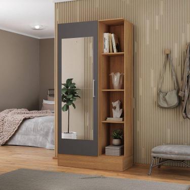 Imagem de Sapateira para Quarto 1 Porta com Espelho Espresso Móveis