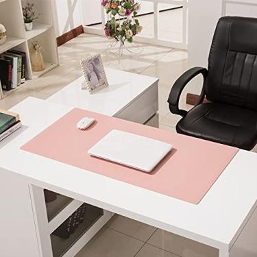 Imagem de Tapete de mesa multifuncional à prova d'água de couro antiderrapante, mouse pad para jogos para teclado de escritório, casa, tapete de mesa grande de couro PU - rosa. 60 x 140 cm (24 x 55 polegadas)