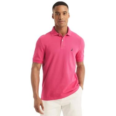 Imagem de NAUTICA Camisa polo masculina clássica de malha lisa de manga curta, Leis Pink., M