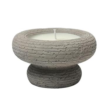 Imagem de 2 peças simples e criativas copo de cimento aromaterapia vela sem fumaça fragrância romântica castiçal de cimento cor primária aroma de groselha preta