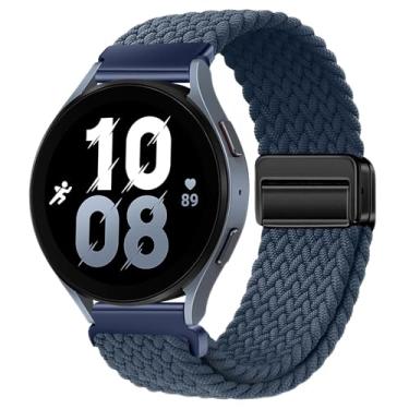 Imagem de Pulseiras magnéticas de nylon compatíveis com Samsung Galaxy Watch 6/5/4/3 Pro/Classic/Sport/Gear S3/S2 Frontier/Active, 20 mm e 22 mm para relógio Samsung Watch 47 mm, 46 mm, 45 mm, 44 mm, 43 mm, 42 mm, 41 mm e 40 mm