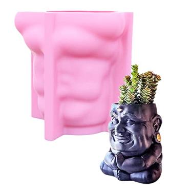 Imagem de Molde de vaso de flores para cimento silicone faça você mesmo moldes de vaso de planta de concreto feito à mão ferramenta de decoração de casa suporte de caneta resina epóxi molde de silicone (G73)