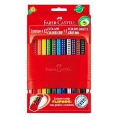 Imagem de Lápis de Cor 12 Cores Grip + 1 Lápis Grafite Grip + 1 Estojo 121012G/P Faber Castell