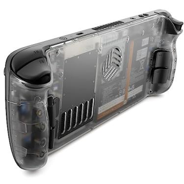 Imagem de JSAUX Placa traseira transparente compatível com Steam Deck OLED/LCD, capa traseira de substituição transparente DIY compatível com Steam Deck OLED/LCD - versão PC0106 ventilações [cristal]