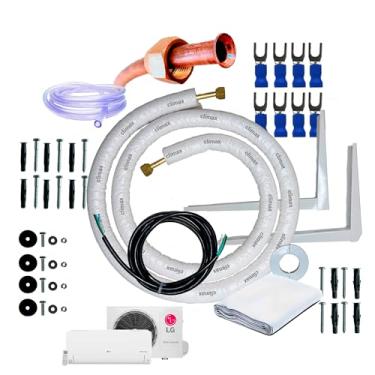 Imagem de Kit De Instalação Completo Com Suporte Para Condesandora Para Ar Condicionado Split LG 9000 Btus Dual Inverter Voice Frio 3 Metros