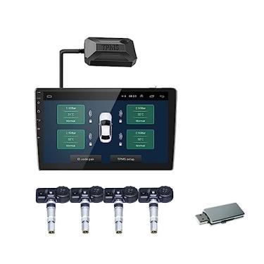 Imagem de Android tpms para rádio do carro dvd player sistema de monitoramento pressão dos pneus do carro inteligente usb tmps aviso temperatura pressão dos pneus(K25P)