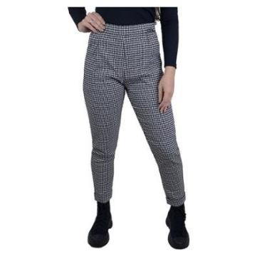 Imagem de Calça Feminina Biamar Xadrez Mom Preta - 10764-Feminino