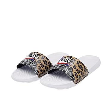 Imagem de Nike Victori One Slide Print Womens Sandal Shoes (Size 5, White/Black/Electro Purple/Habanero Red)