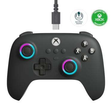 Imagem de 8Bitdo Ultimate C Wired Controller for Xbox with Hall Effect Joysticks and Triggers, RGB Lighting Fire Ring, Compatible with Xbox Series X|S, Xbox One, Windows 10/11 - Officially Licensed (Dark Gray)