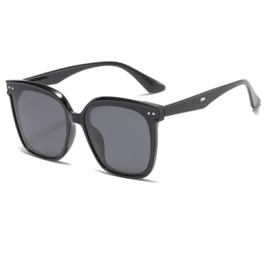 Imagem de Óculos de sol polarizados femininos, óculos de sol com visão noturna, armação quadrada para ciclismo, condução, pesca, guarda-sol, preto brilhante, ls333