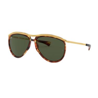 Imagem de Óculos Solar Ray Ban Olympian Aviator Rb2219 954/31 59  Havana Lente Verde G15-Unissex