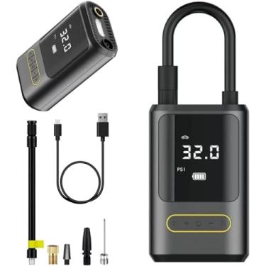 Imagem de RCM Group® - Calibrador Compressor De Ar Digital Multifuncional Recarregável Encher Calibrar Pneu De Carro Bike Bola Moto Powerbank Lanterna Led Branca Vermelha Alerta Emergencia - RCM Group® (PRIME)