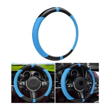 Imagem de Osilly Capa de volante de carro de 38 cm, estilo esportivo, antiderrapante, respirável, macio, tamanho padrão, protetor de volante automotivo, decoração de interiores de veículos para homens e