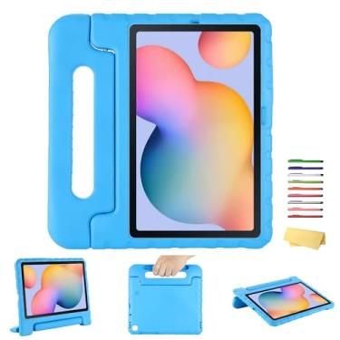Imagem de UUcovers Capa infantil para tablet Galaxy Tab S6 Lite de 10,4 polegadas 2024/2022/2020 (SM-P620/P625/P613/P619/P615/P610), capa com alça giratória com suporte para caneta S/suporte, capa leve de EVA