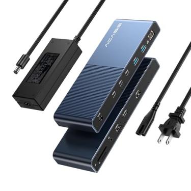 Imagem de ACASIS Dispositivos USB4 compatíveis com dock de 40 Gbps, dispositivos host USB 4, estação de ancoragem para laptop 13 em 1 única 8K60Hz ou tela dupla 4K60Hz porta m3x40Gbps 2 x USB A 3.1 SD/TF 4.0