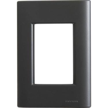 Imagem de Placa 3 Postos 4x2 Tramontina Giz Preta Soft Touch Sem Suporte