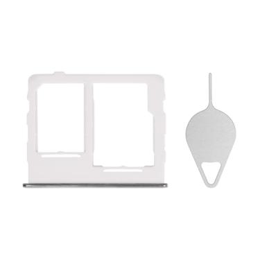 Imagem de BESJMYT Substituição da bandeja do cartão SIM para Samsung Galaxy A32 5G (versão SIM único) - Adaptador de suporte de slot de bandeja de cartão branco com ejetor de agulha para modelo A32 5G SM-A326U