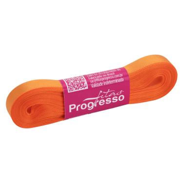 Imagem de Fita de Cetim Progresso Face Simples, 10m, 10mm, Laranja  - CF002.066
