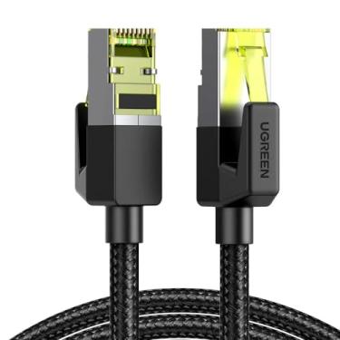 Imagem de Cabo Rede RJ45 Cat7 F/FTP Macho 1M Preto Alta Velocidade Conexão Estável Internet Segura Transferência Dados Rápida Ideal Para Jogos Online Streaming HD