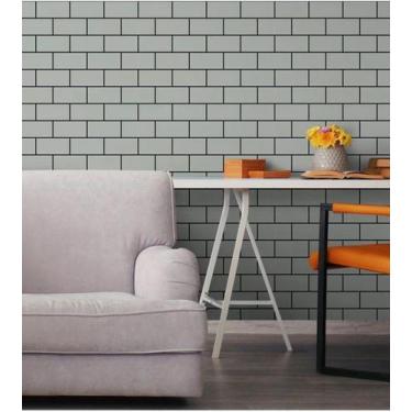 Imagem de Papel de Parede Adesivo Tijolinho Cinza - PAPEL E PAREDE ADESIVOS