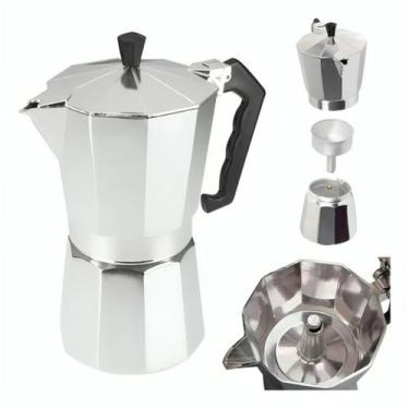 Imagem de Cafeteira Italiana Moka de Fogão Café Expresso Inox 3,6 e 9 Xícaras Ca