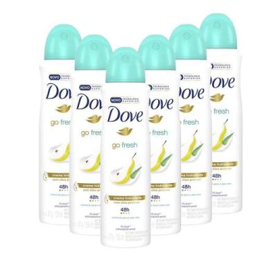Imagem de Kit 6 Desodorantes Antitranspirante Aerosol Dove Go Fresh Pera e Aloe 