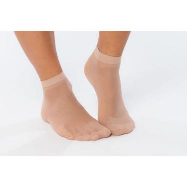 Imagem de Kit com 10 pares de meia fina unissex tamanho único cor bege - trif
