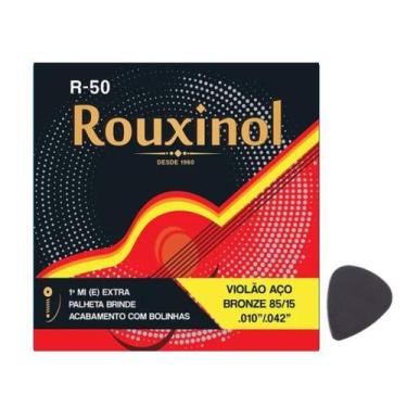 Imagem de Encordoamento para Violão aço 010 Rouxinol c/ bolinha -- (010/042) 