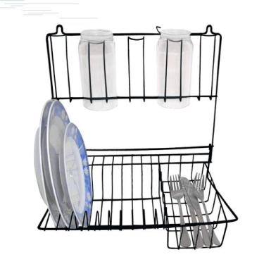 Imagem de Escorredor De Parede Suspenso De Prato Louça Dobrável Preto - CsK Aram