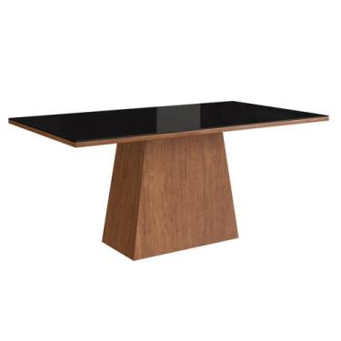 Imagem de Mesa para Sala de Jantar 160x90cm com Vidro Lapidado - Móveis Zamarchi