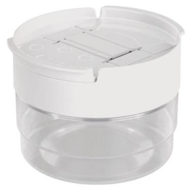 Imagem de Porta tempero de plástico com 2 aberturas 140ml branco Plasutil ref.13