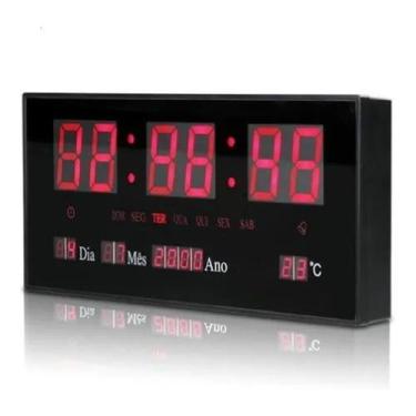 Imagem de Relógio Parede Digital Led Data Mês Ano Temperatura Calendario Empresa