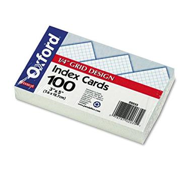 Imagem de Cartões Oxford Grid Design Index, 7,6 x 12,7 cm, branco, 100 por pacote (02035EE)