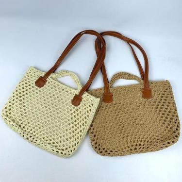 Imagem de Bolsa Feminina De Crochê Grande De Praia Com Alça Tiracolo - LF, Aleat