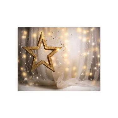Imagem de Fundo Fotográfico 1,55 X 1,20 -  Estrela Efeito Glitter Dourado 012 - 