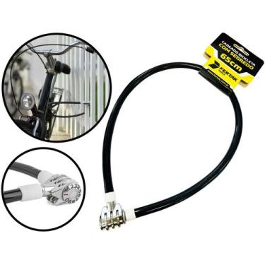 Imagem de Trava Tranca Cadeado Segurança Moto Senha Segredo Fertak 1700