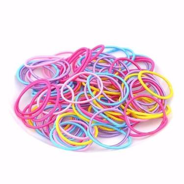 Imagem de 300 Peças - Elásticos Coloridos De Borracha Revestida P/ Cabelo Infant