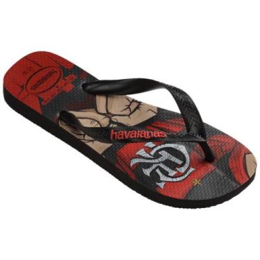 Imagem de Chinelo Havaianas Top Times Flamengo Estampa2024 41483041069, Preto, 4