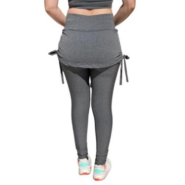 Imagem de Kit 2 Calça Legging Suplex Saia Tapa Bumbum Cintura Alta Fitness Com S