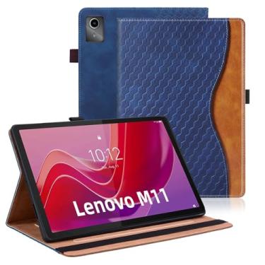 Imagem de Varohix Capa para Lenovo Tab M11 27.9 cm 2024 (TB330FU /TB330XU) Multi-Angle Stand Folio Cover PU Leather with Card Pocket Tab M11, Azul