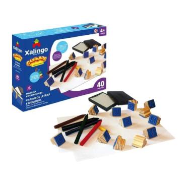 Imagem de Brinquedo Infantil Carimbos Educativos Letras e Números Xalingo - 5091