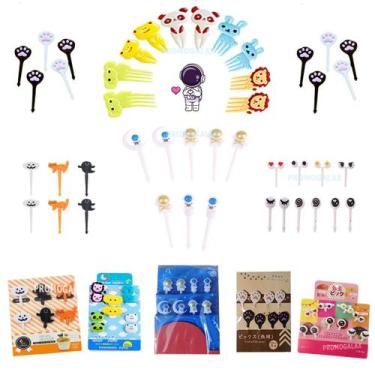 Imagem de Kit Garfinhos Palitinhos Infantis Para Petisco Frutas Crianças Desenho